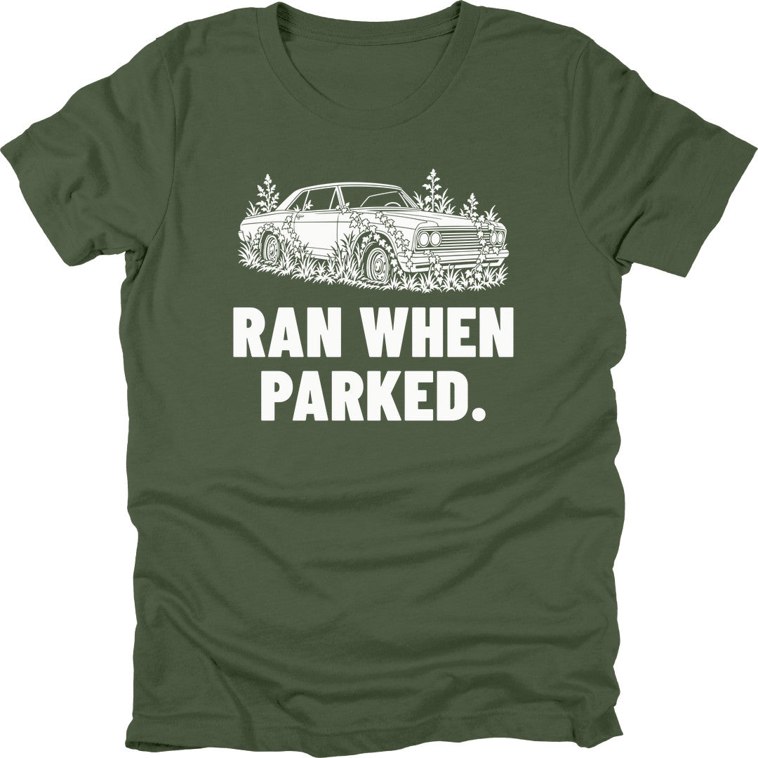 Ran When Parked t-shirt in Military Green