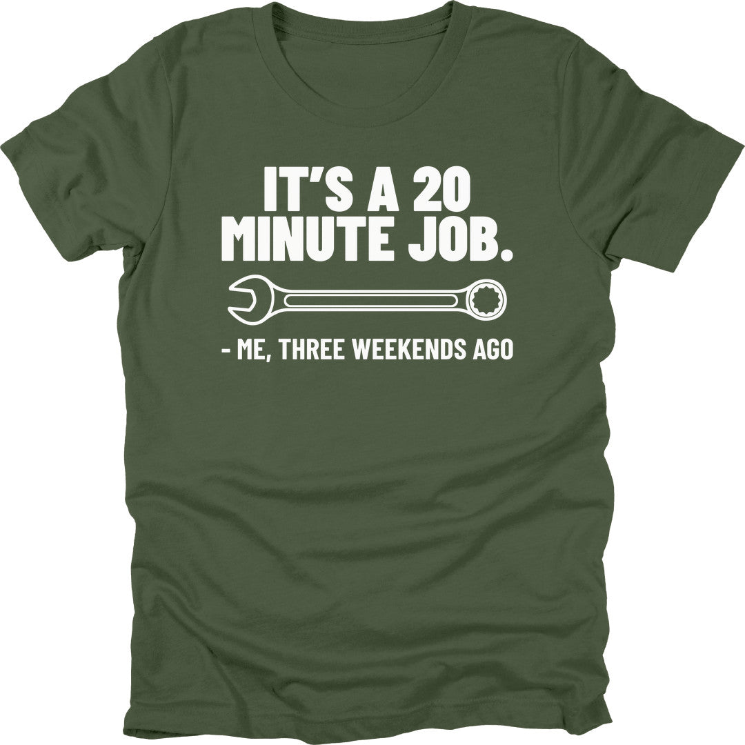 20 Minute Job t-shirt in Military Green