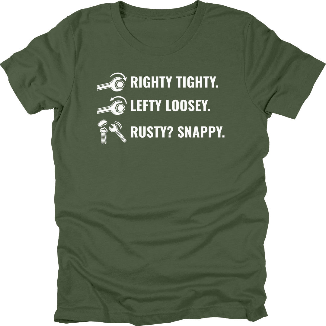 Righty Tighty t-shirt in Military Green
