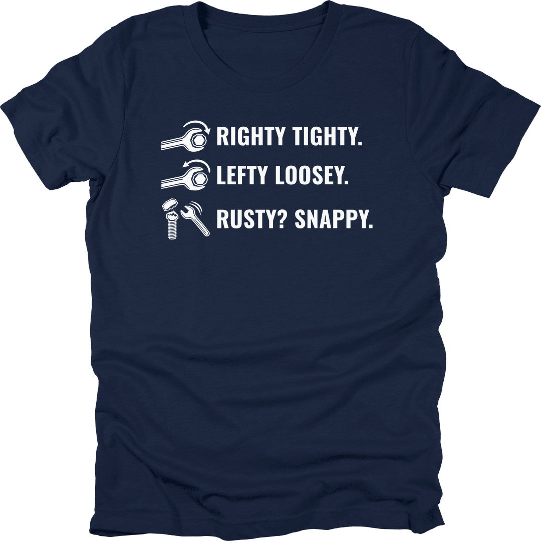 Righty Tighty t-shirt in Navy