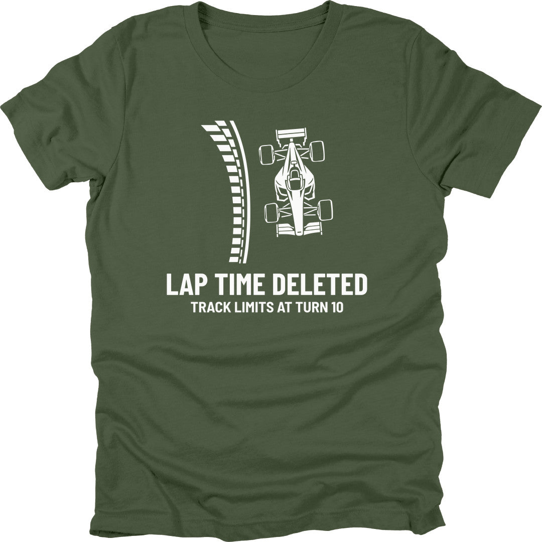 Lap Time Deleted t-shirt in Military Green