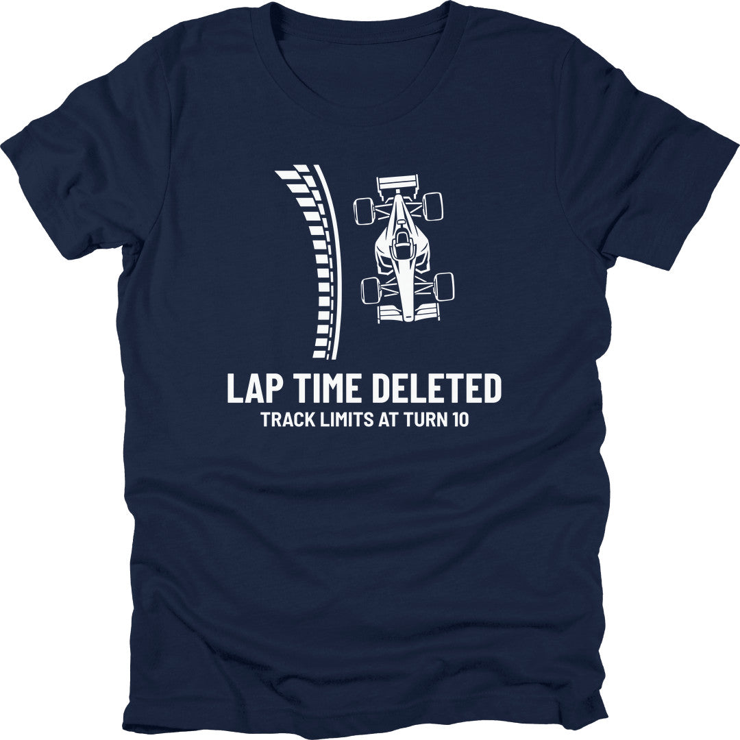 Lap Time Deleted t-shirt in Navy