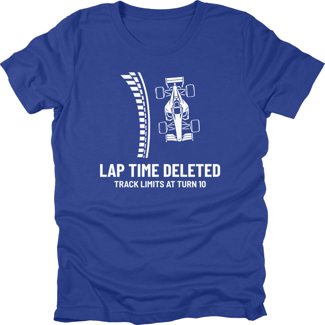 Lap Time Deleted t-shirt in Royal
