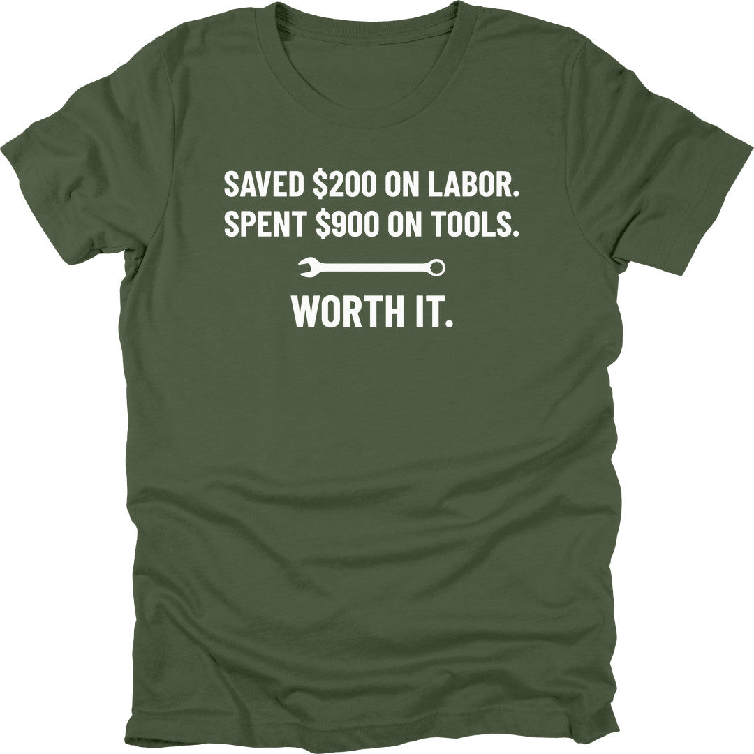 Saved On Labor t-shirt in Military Green