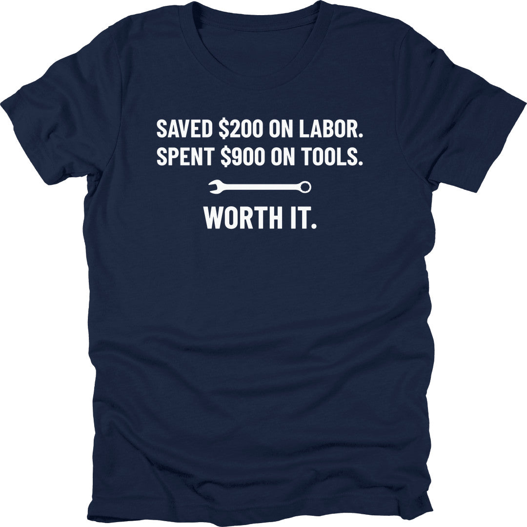 Saved On Labor t-shirt in Navy