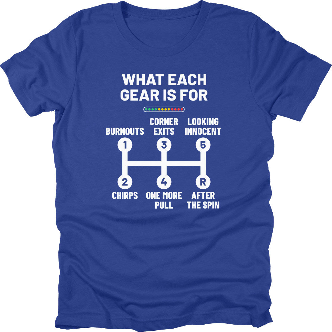 Gear Guide t-shirt in Royal
