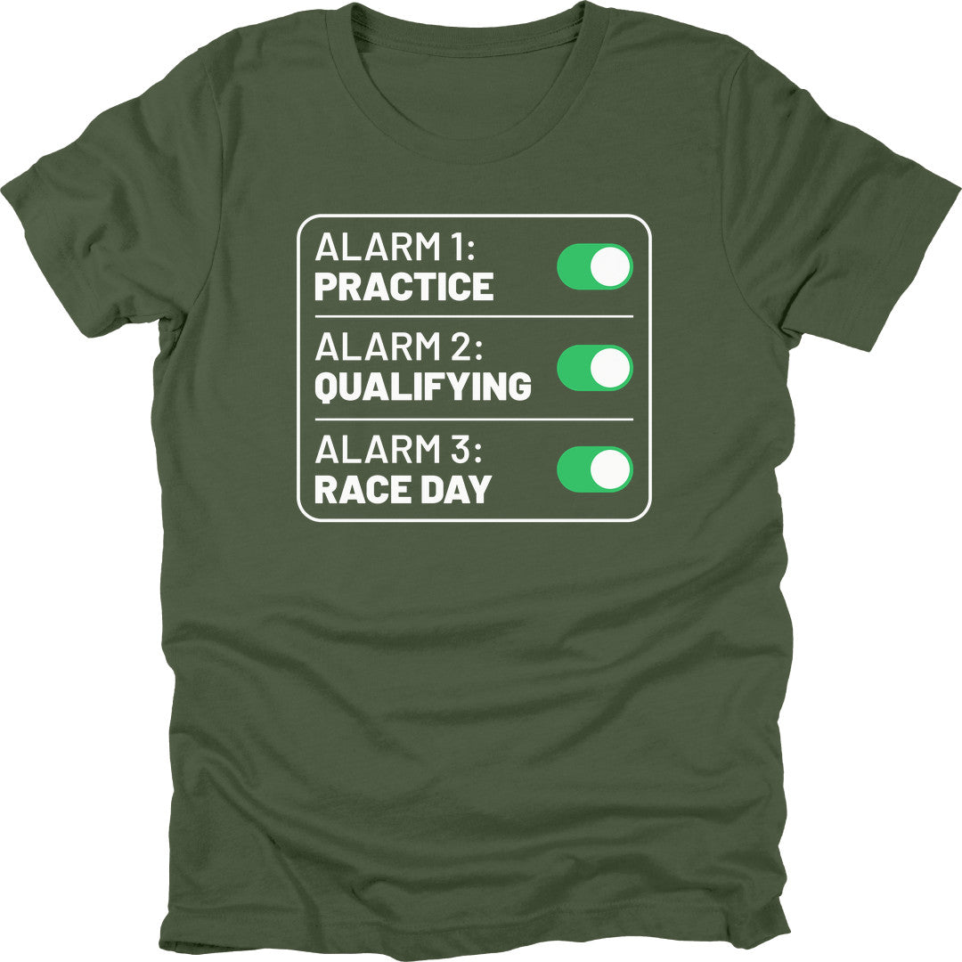 Race Alarms t-shirt in Military Green