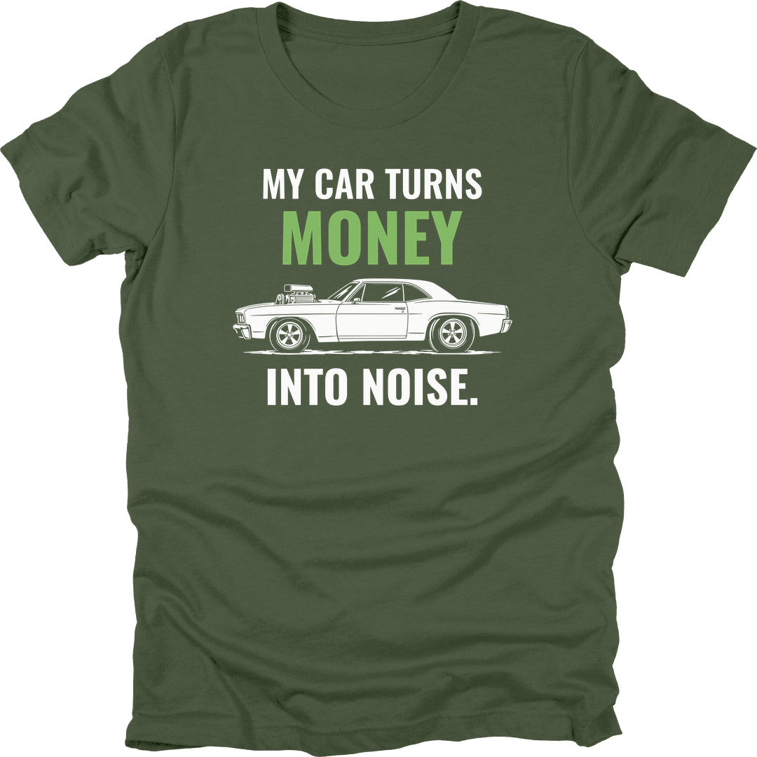 Money Into Noise t-shirt in Military Green